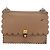 FENDI Chain Canai Shoulder Bag Leather Beige Silver - vista 2