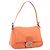 FENDI Mamma Baguette Shoulder Bag Nylon Orange Silver