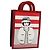 CHANEL Mademoiselle Choco Bar line Tote Bag Leather Red CC