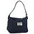 FENDI Mamma Baguette Shoulder Bag Canvas Navy Silver