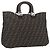 FENDI Zucca Canvas Hand Bag Black Brown