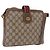 GUCCI GG Supreme Web Sherry Line Shoulder Bag PVC Beige Gold
