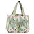 CHANEL Tote Bag Canvas Green Silver CC