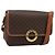Céline CELINE Macadam Canvas Circle Shoulder Bag PVC Leather Brown Gold