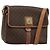 Céline CELINE Macadam Canvas Circle Shoulder Bag PVC Leather Brown Gold