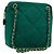 CHANEL Matelasse Chain Shoulder Bag Cotton Green Gold CC