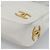 CHANEL Chain Shoulder Bag Calf Skin White Gold CC - vista 10
