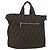 FENDI Zucca Canvas Hand Bag Black Brown