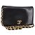 CHANEL Chain Shoulder Bag Patent Black Gold CC