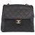 CHANEL Matelasse Chain Shoulder Bag Leather Black Gold CC - vista 13