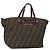 FENDI Zucca Canvas Hand Bag Black Brown