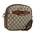 GUCCI GG Supreme Web Sherry Line Shoulder Bag PVC Beige Gold Red