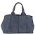 PRADA Canapa M Hand Bag Denim Blue Gold - vista 2