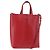 Céline CELINE Vertical Cabas Tote Bag Leather 2way Red Silver