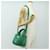 PRADA Hand Bag Leather 2way Green Silver - vista 25