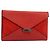 Céline CELINE Clutch Bag Leather Red Silver