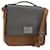 PRADA Shoulder Bag Leather Brown Silver