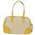 PRADA Handtasche Canvas Leder Beige Gelb Silber - Ansicht 3