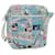 PRADA Comic Print Shoulder Bag Leather White Silver