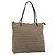 FENDI Zucchino Canvas Hand Bag Beige Silver