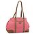 PRADA Tote Bag Leather Nylon Pink Silver