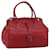 PRADA Hand Bag Leather Red Silver