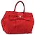 PRADA Ribbon Hand Bag Nylon Red Gold