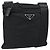 Borsa a tracolla PRADA in nylon nero e argento, autentica BA13615A