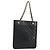 CHANEL Chain Tote Bag Lamb Skin Black Gold CC