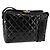 CHANEL Matelasse Shoulder Bag Patent leather Black Gold CC