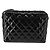 CHANEL Matelasse Shoulder Bag Patent leather Black Gold CC - vista 2