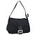 FENDI Mamma Baguette Shoulder Bag Cotton Jersey Black Silver