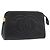 CHANEL Pouch Caviar Skin Black Gold CC