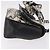 CHANEL Choco Bar Chain Shoulder Bag Satin Black Silver CC - vista 3