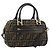 FENDI Zucca Canvas Hand Bag 2way Black Brown