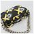 PRADA Chain Shoulder Bag Leather Black Yellow - vista 6