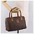 Céline CELINE Macadam Canvas Boston Bag PVC Leather Brown Gold - vista 21