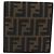 FENDI Zucca Canvas Shoulder Wallet Brown Black - vista 3