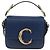 Chloé Chloe Chloe C Hand Bag Leather 2way Blue Gold - vista 2