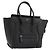 Céline CELINE Luggage Micro Shopper Hand Bag Leather Black Silver