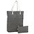 FENDI Zucchino Canvas Hand Bag Navy Silver