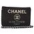 CHANEL Chain Shoulder Bag Canvas Black Silver CC