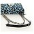 PRADA Chain Shoulder Bag Unborn Calf Skin Light Blue Silver - vista 9