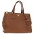 PRADA Hand Bag Vittero Dino Leather Brown Gold