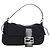FENDI Mamma Baguette Shoulder Bag Cotton Jersey Black Silver