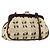PRADA Coin Purse Shoulder Pouch Canvas Beige Silver