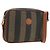 FENDI Pecan Canvas Shoulder Bag PVC Brown Black