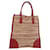 PRADA Hand Bag Tweed Red Silver