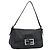 FENDI Mamma Baguette Shoulder Bag Leather Black Silver