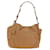 PRADA Shoulder Bag Leather Beige Gold